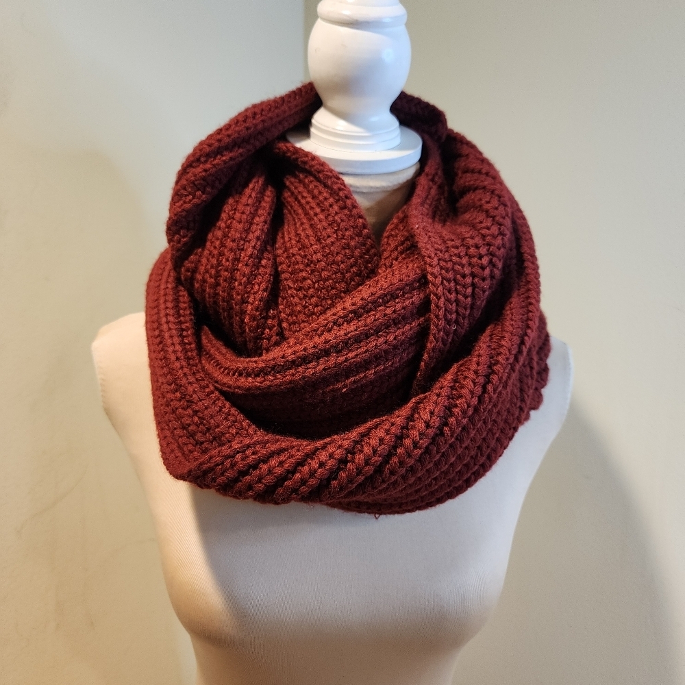 J. Crew Chunky Knit Infinity Scarf - Burgundy